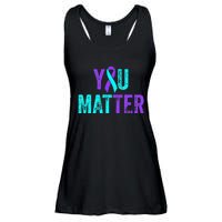 You Matter Suicide Prevention Teal Purple Awareness Ribbon Ladies Essential Flowy Tank