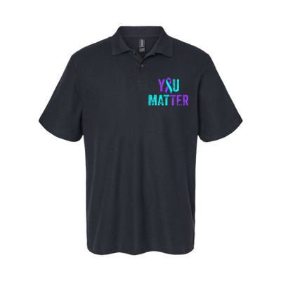 You Matter Suicide Prevention Teal Purple Awareness Ribbon Softstyle Adult Sport Polo