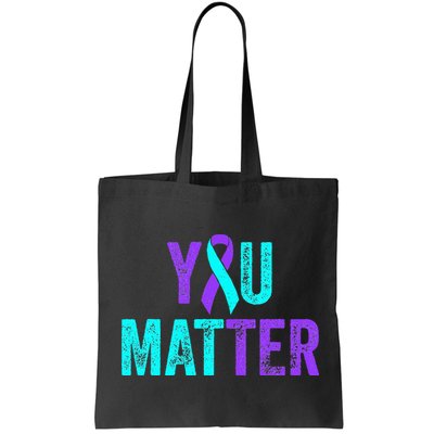 You Matter Suicide Prevention Teal Purple Awareness Ribbon Bag