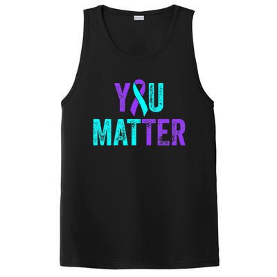 You Matter Suicide Prevention Teal Purple Awareness Ribbon PosiCharge Competitor Tank