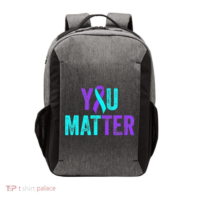 You Matter Suicide Prevention Teal Purple Awareness Ribbon Vector Backpack