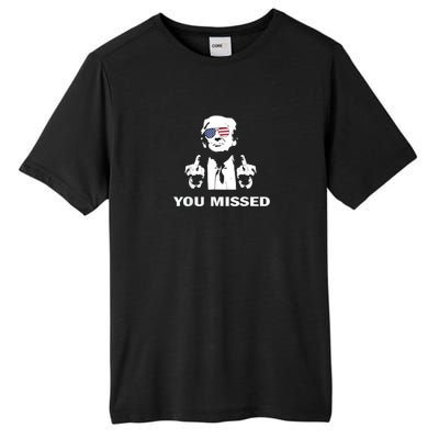 You Missed Shot Republican Pro Trump President 2024 Tall Fusion ChromaSoft Performance T-Shirt