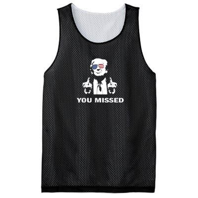 You Missed Shot Republican Pro Trump President 2024 Mesh Reversible Basketball Jersey Tank