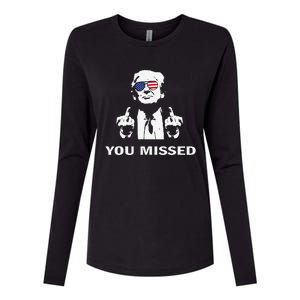 You Missed Shot Republican Pro Trump President 2024 Gift Womens Cotton Relaxed Long Sleeve T-Shirt