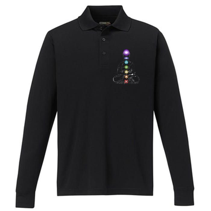 Yoga Meditation Spiritual Body Energy Chakra Performance Long Sleeve Polo