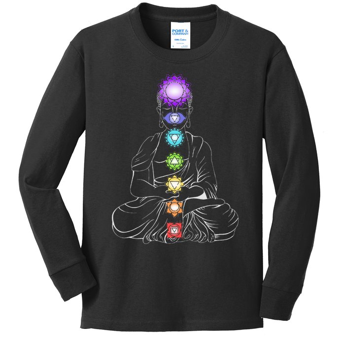 Yoga Meditation Spiritual Body Energy Chakra Kids Long Sleeve Shirt