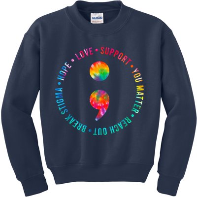 You Matter Semicolon Suicide Prevention Awareness Kids Sweatshirt