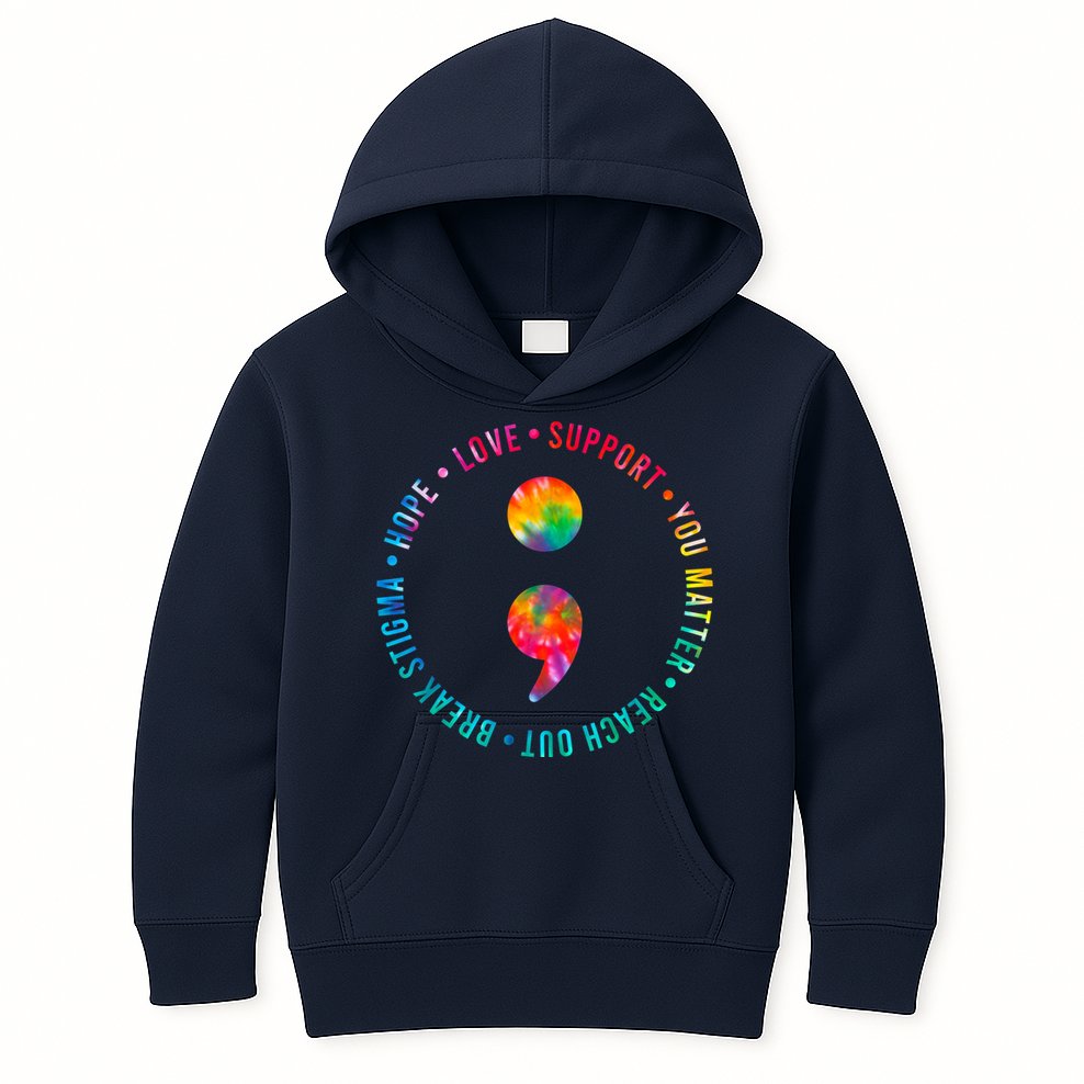 You Matter Semicolon Suicide Prevention Awareness Kids Hoodie
