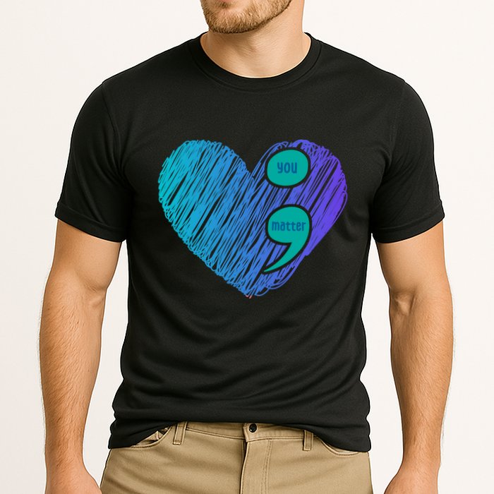 You Matter Semi Colon Heart Suicide Awareness Prevention Cooling Performance Crew T-Shirt