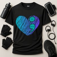 You Matter Semi Colon Heart Suicide Awareness Prevention Cooling Performance Crew T-Shirt