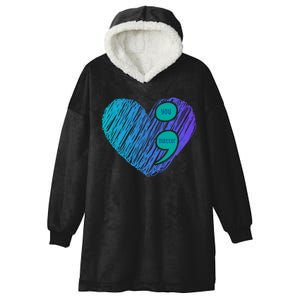 You Matter Semi Colon Heart Suicide Awareness Prevention Hooded Wearable Blanket