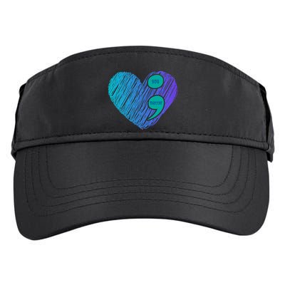 You Matter Semi Colon Heart Suicide Awareness Prevention Adult Drive Performance Visor