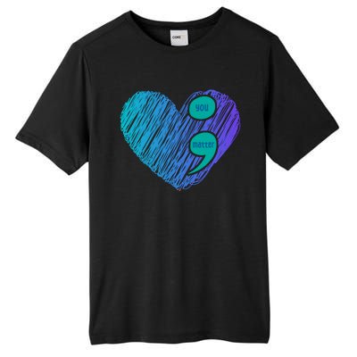 You Matter Semi Colon Heart Suicide Awareness Prevention Tall Fusion ChromaSoft Performance T-Shirt