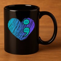 You Matter Semi Colon Heart Suicide Awareness Prevention 11oz C Handle Ceramic Mug