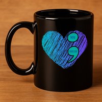 You Matter Semi Colon Heart Suicide Awareness Prevention 11oz C Handle Ceramic Mug