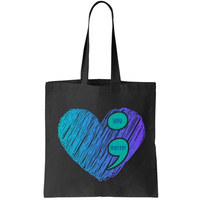 You Matter Semi Colon Heart Suicide Awareness Prevention Bag