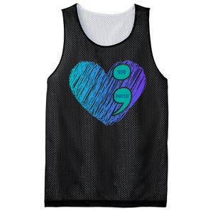 You Matter Semi Colon Heart Suicide Awareness Prevention Mesh Reversible Basketball Jersey Tank