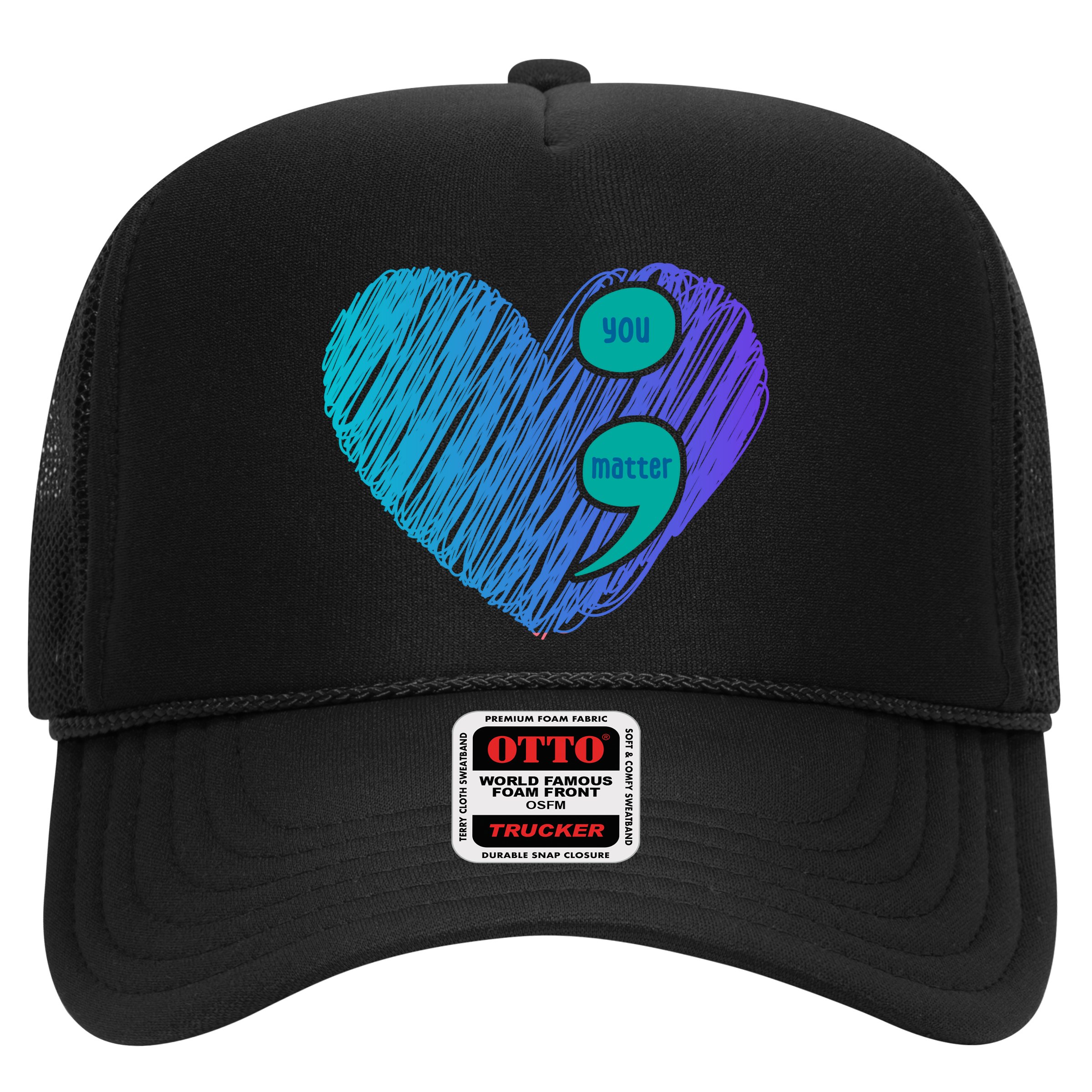 You Matter Semi Colon Heart Suicide Awareness Prevention Hat
