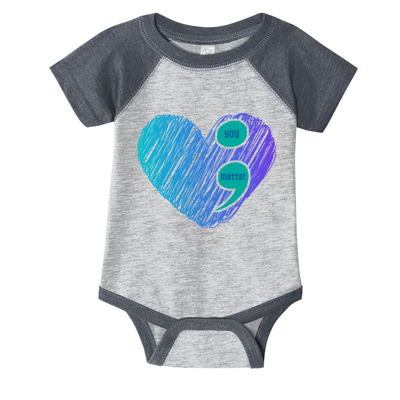 You Matter Semi Colon Heart Suicide Awareness Prevention Infant Baby Jersey Bodysuit