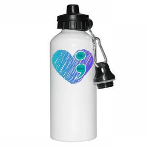 You Matter Semi Colon Heart Suicide Awareness Prevention Aluminum Water Bottle