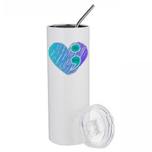 You Matter Semi Colon Heart Suicide Awareness Prevention Stainless Steel Tumbler