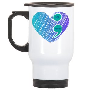 You Matter Semi Colon Heart Suicide Awareness Prevention Stainless Steel Travel Mug