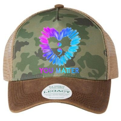 You Matter Suicide Prevention Awareness Teal Purple Heart Legacy Tie Dye Trucker Hat