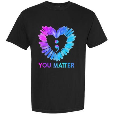 You Matter Suicide Prevention Awareness Teal Purple Heart Garment-Dyed Heavyweight T-Shirt