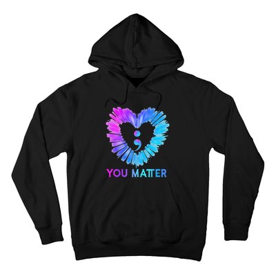 You Matter Suicide Prevention Awareness Teal Purple Heart Hoodie