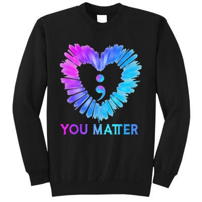 You Matter Suicide Prevention Awareness Teal Purple Heart Sweatshirt