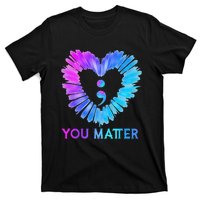 You Matter Suicide Prevention Awareness Teal Purple Heart T-Shirt