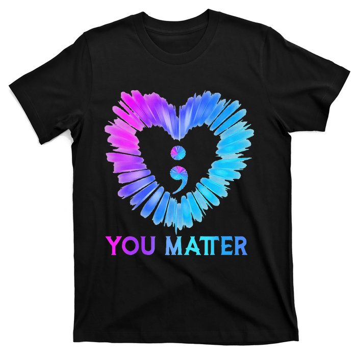 You Matter Suicide Prevention Awareness Teal Purple Heart T-Shirt