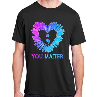 You Matter Suicide Prevention Awareness Teal Purple Heart Adult ChromaSoft Performance T-Shirt