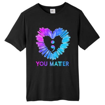 You Matter Suicide Prevention Awareness Teal Purple Heart Tall Fusion ChromaSoft Performance T-Shirt