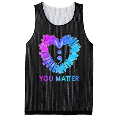 You Matter Suicide Prevention Awareness Teal Purple Heart Mesh Reversible Basketball Jersey Tank