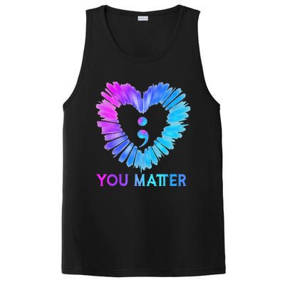 You Matter Suicide Prevention Awareness Teal Purple Heart PosiCharge Competitor Tank