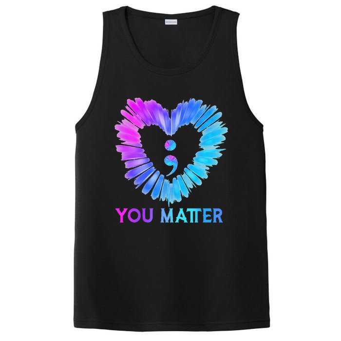 You Matter Suicide Prevention Awareness Teal Purple Heart PosiCharge Competitor Tank