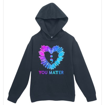 You Matter Suicide Prevention Awareness Teal Purple Heart Urban Pullover Hoodie