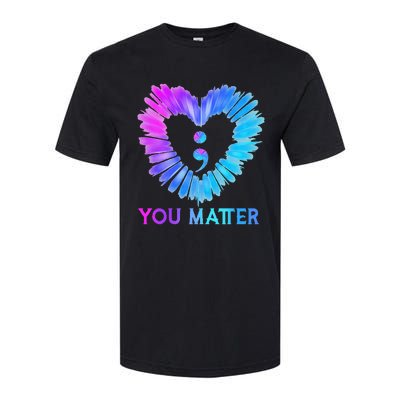 You Matter Suicide Prevention Awareness Teal Purple Heart Softstyle CVC T-Shirt