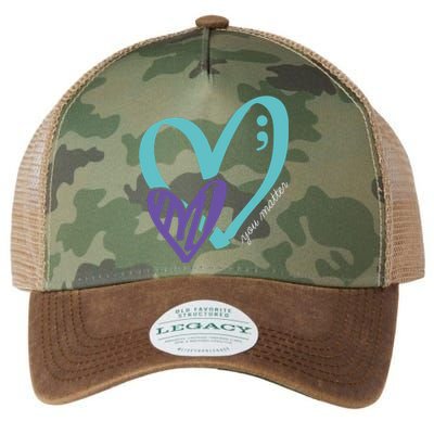 You Matter Suicide Prevention Awareness Teal Purple Heart Legacy Tie Dye Trucker Hat