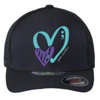 You Matter Suicide Prevention Awareness Teal Purple Heart Flexfit Unipanel Trucker Cap