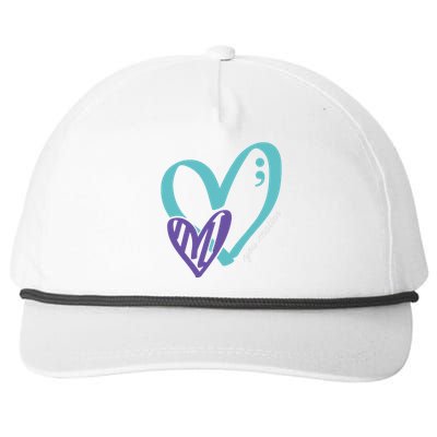 You Matter Suicide Prevention Awareness Teal Purple Heart Snapback Five-Panel Rope Hat