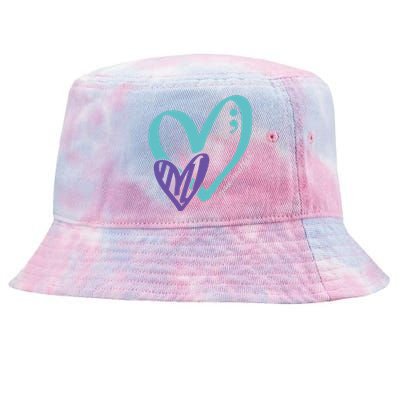 You Matter Suicide Prevention Awareness Teal Purple Heart Tie-Dyed Bucket Hat