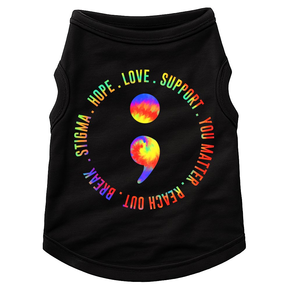 You Matter Semicolon Suicide Prevention Awareness Doggie Tank