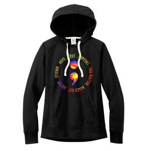 You Matter Semicolon Suicide Prevention Awareness Women's Fleece Hoodie