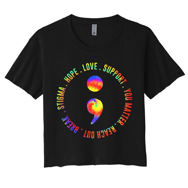 You Matter Semicolon Suicide Prevention Awareness Crop Top