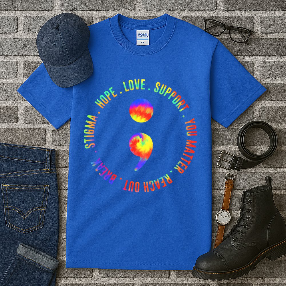 You Matter Semicolon Suicide Prevention Awareness Tall T-Shirt