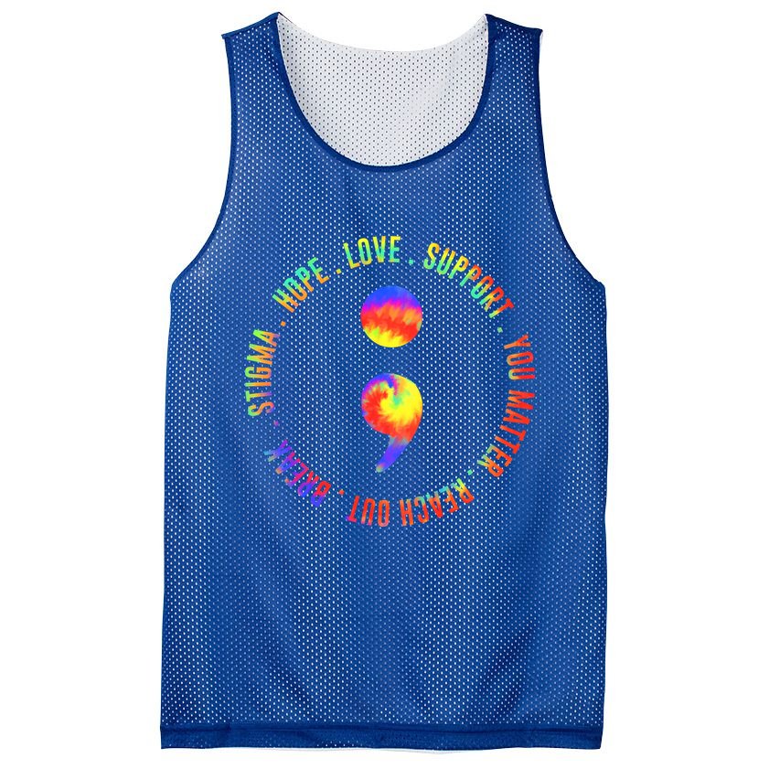 You Matter Semicolon Suicide Prevention Awareness Mesh Reversible Basketball Jersey Tank