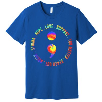 You Matter Semicolon Suicide Prevention Awareness Premium T-Shirt