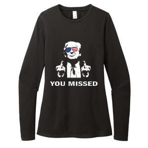 You Missed Shot Republican Pro Trump President 2024 Womens CVC Long Sleeve Shirt